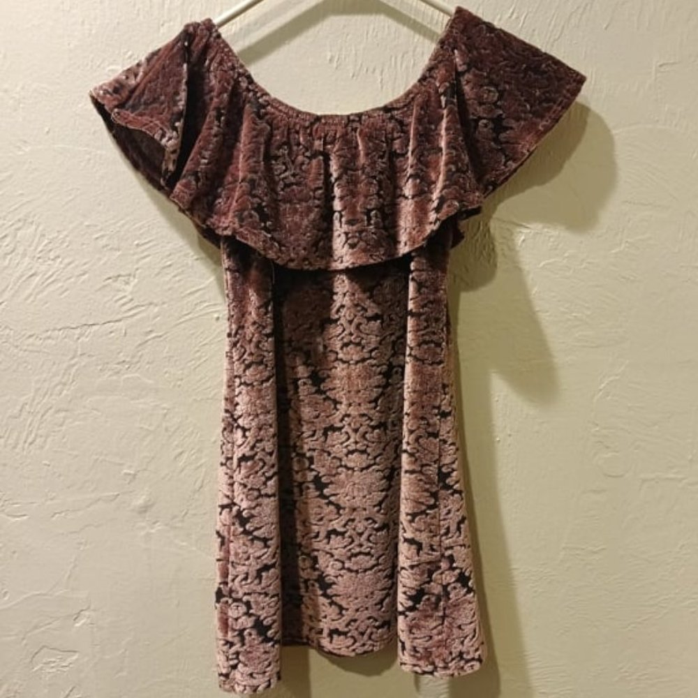 Girls Black and Pink velvet dress
